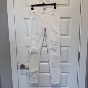 PAIGE White Distressed Skinny Jeans